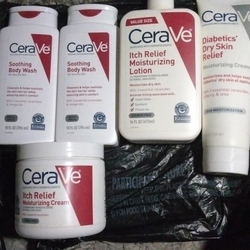 CeraVe (5)ITCH RELIEF (2) Body Wash, value lotion, value cream, diabetes relief